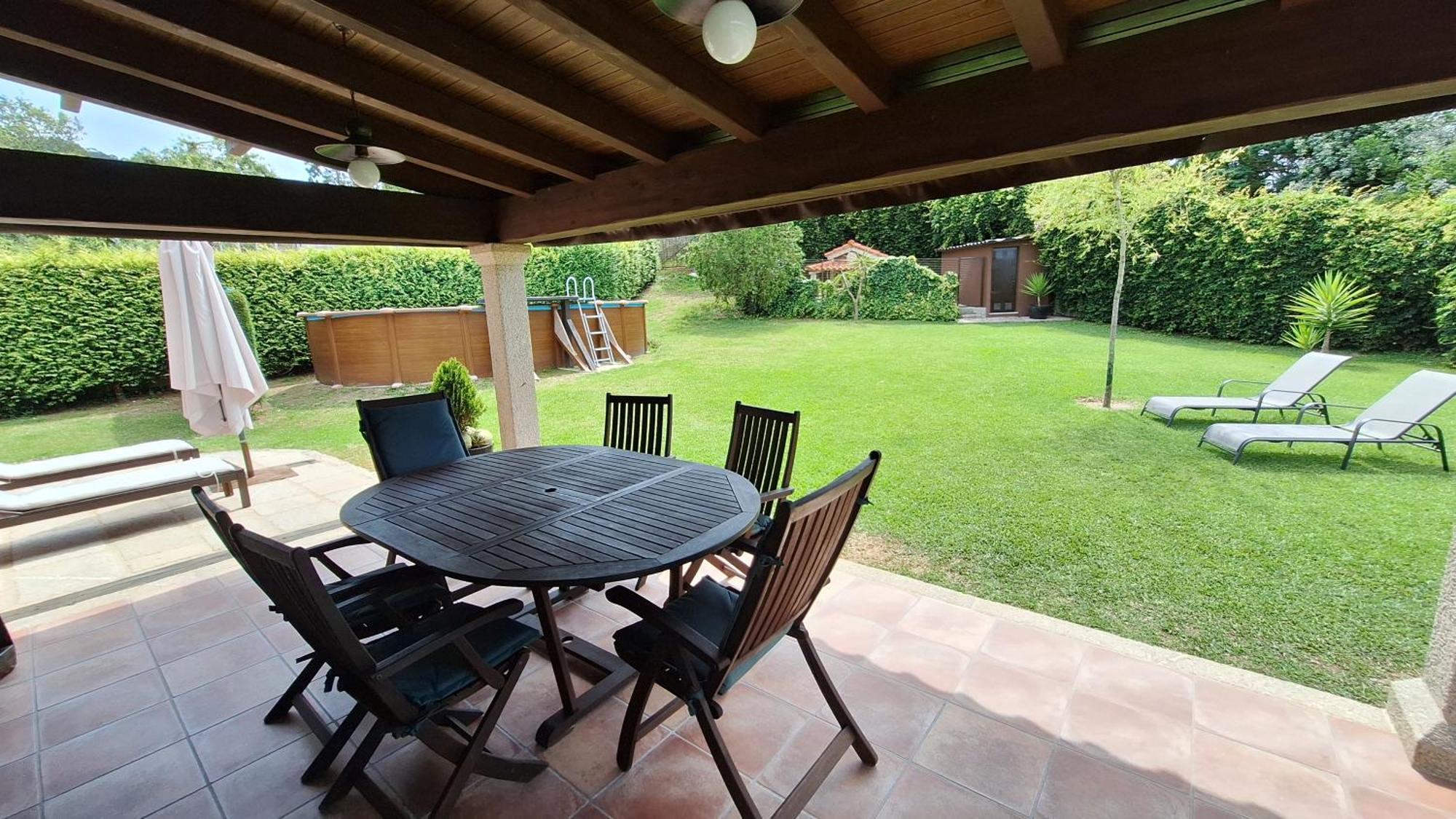 Chalet Rural 400 M Playa Piscina Barbacoa Chimenea Bueu Exterior foto